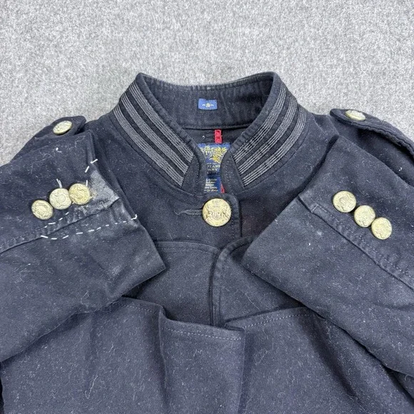 Ralph Lauren Polo Jeans Military Jacket Womens XS Black Brass Button Coat - Picture 12 of 16